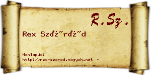 Rex Szórád névjegykártya
